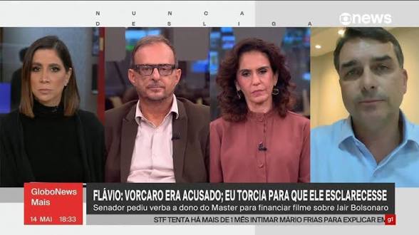 FLÁVIO BOLSONARO CITA DINHEIRO DE VORCARO EM PROGRAMAS DA GLOBO DURANTE ENTREVISTA NA GLOBONEWS