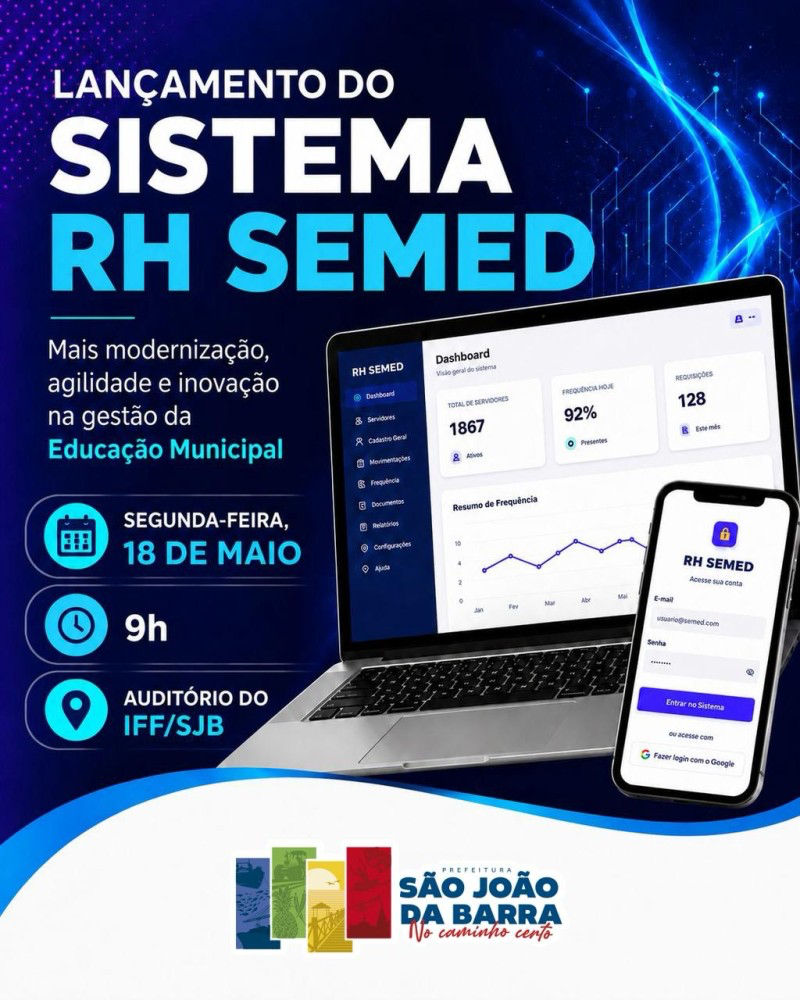 EDUCAÇÃO DE SÃO JOÃO DA BARRA LANÇA NOVO SISTEMA DE RH PARA MODERNIZAR A GESTÃO ESCOLAR