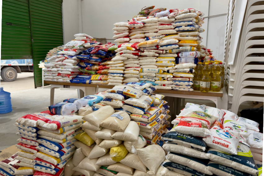 Alimentos arrecadados durante a ExpoAgro de São Francisco de Itabapoana